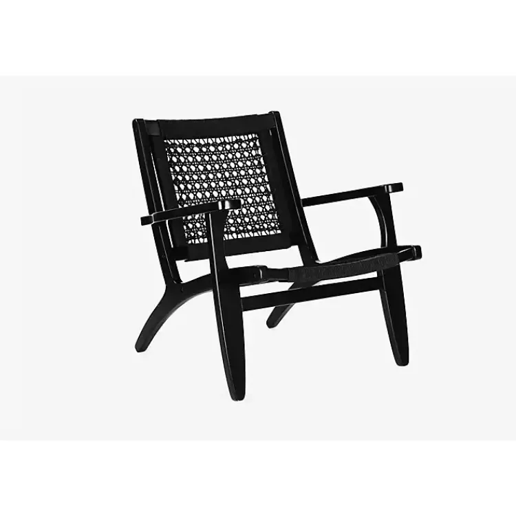 Kirklands Home Woven Rope Accent Chair Black New