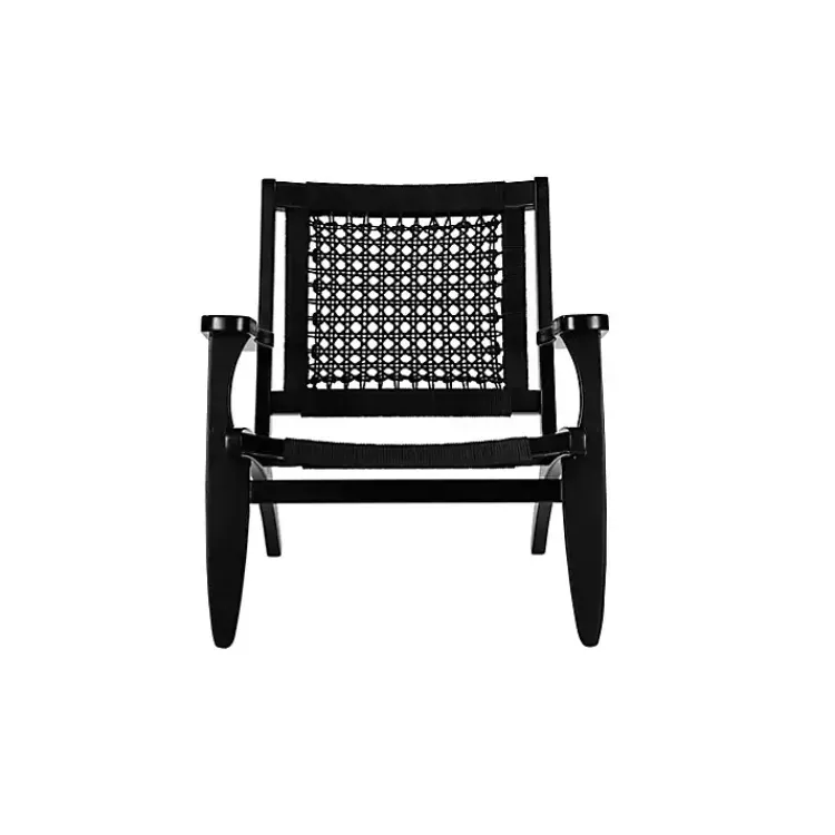 Kirklands Home Woven Rope Accent Chair Black New