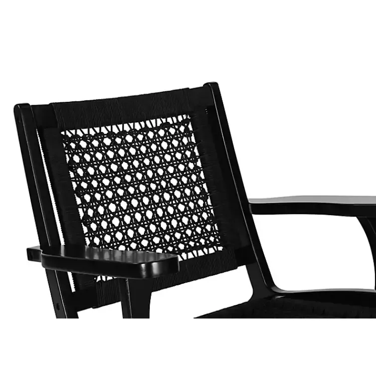 Kirklands Home Woven Rope Accent Chair Black New