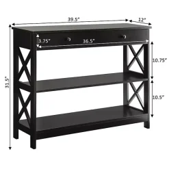 Kirklands Home Black X-Frame 2-Shelf Console Table Brown Best