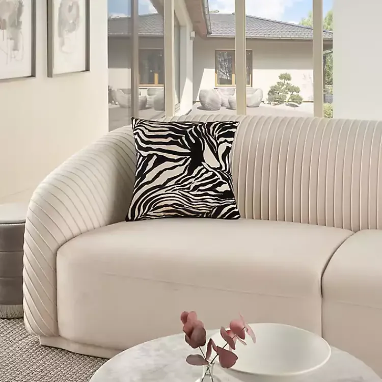 Pillows>Kirklands Home Black Zebra Jacquard Pillow