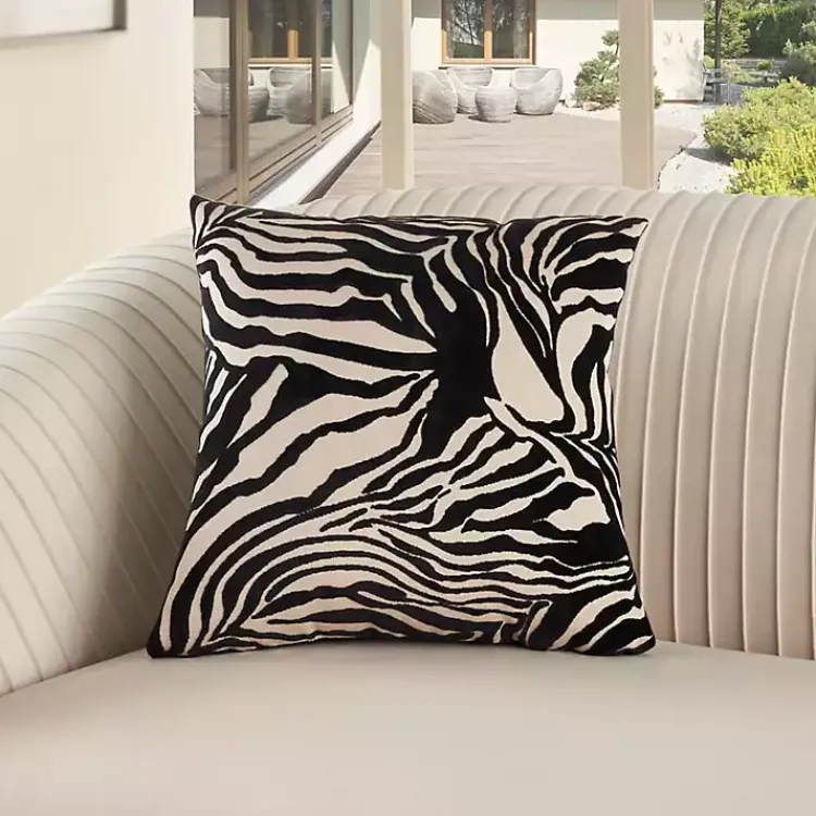 Pillows>Kirklands Home Black Zebra Jacquard Pillow