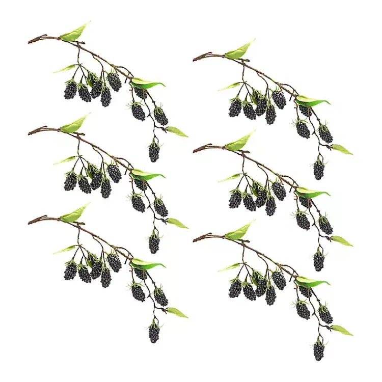 Stems & Bouquets>Kirklands Home Blackberry Vine Sprays, Set of 6