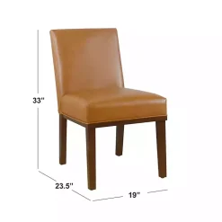 Kirklands Home Blair Carmel Leather Dining Chair Brown Best