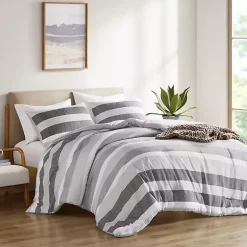 Kirklands Home Blake Gray Stripe 3-pc. Full/Queen Comforter Set Best