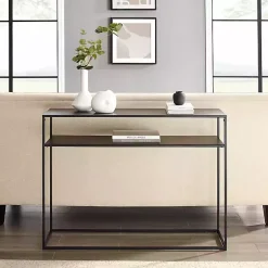 Kirklands Home Blake Simple Metal Console Table Black Best