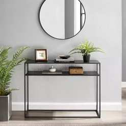 Kirklands Home Blake Simple Metal Console Table Black Best