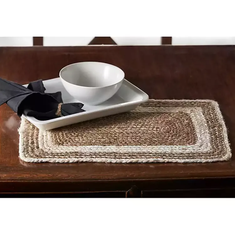 Kirklands Home Bleached Border Jute Placemats
