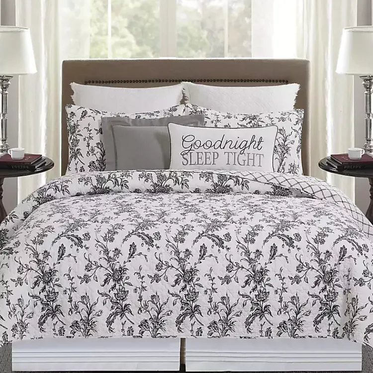 Kirklands Home Bleighton Black Floral 3-pc. Full/Queen Quilt Set Online
