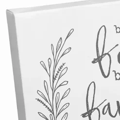 Kirklands Home Bless This Food White and Gray Canvas Art Print Clearance