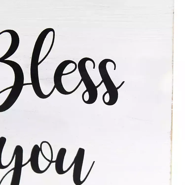 Kirklands Home Bless You Wood Tissue Box Cover White Clearance