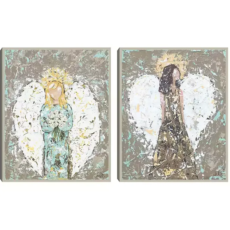 Christmas Decorations>Kirklands Home Blessed Angels Framed Art Prints, Set of 2 Multi