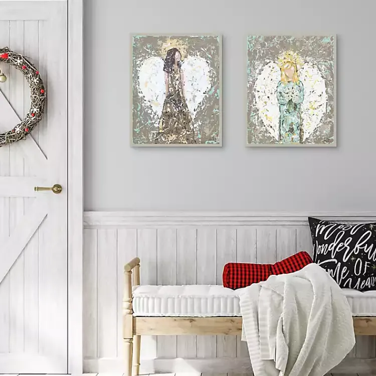 Christmas Decorations>Kirklands Home Blessed Angels Framed Art Prints, Set of 2 Multi