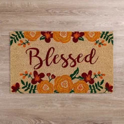 Kirklands Home Blessed Fall Floral Doormat Hot