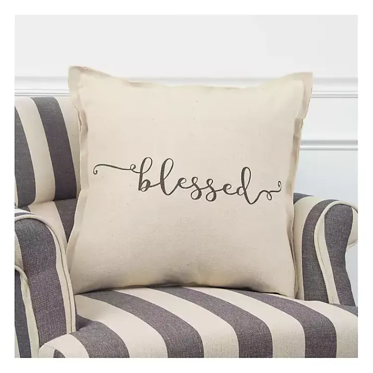 Pillows>Kirklands Home Blessed Pillow Tan