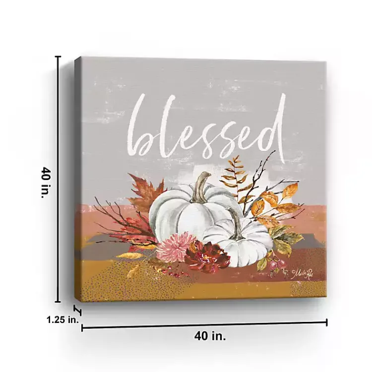 Fall>Kirklands Home Blessed Pumpkins and Flowers Giclee Canvas Print