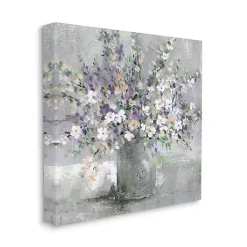 Kirklands Home Blossoming Aster Bouquet Canvas Print, 24x24 in. Gray Discount