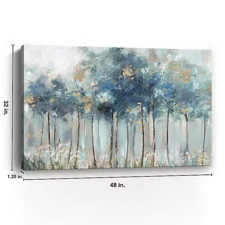 Kirklands Home Blue & Gold Forest Canvas Art Print Clearance