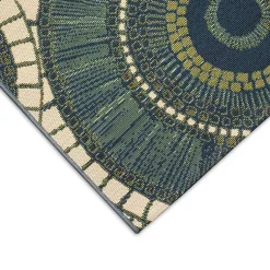 Kirklands Home Blue & Green Circles Indoor/Outdoor Rug, 2x3 Sale