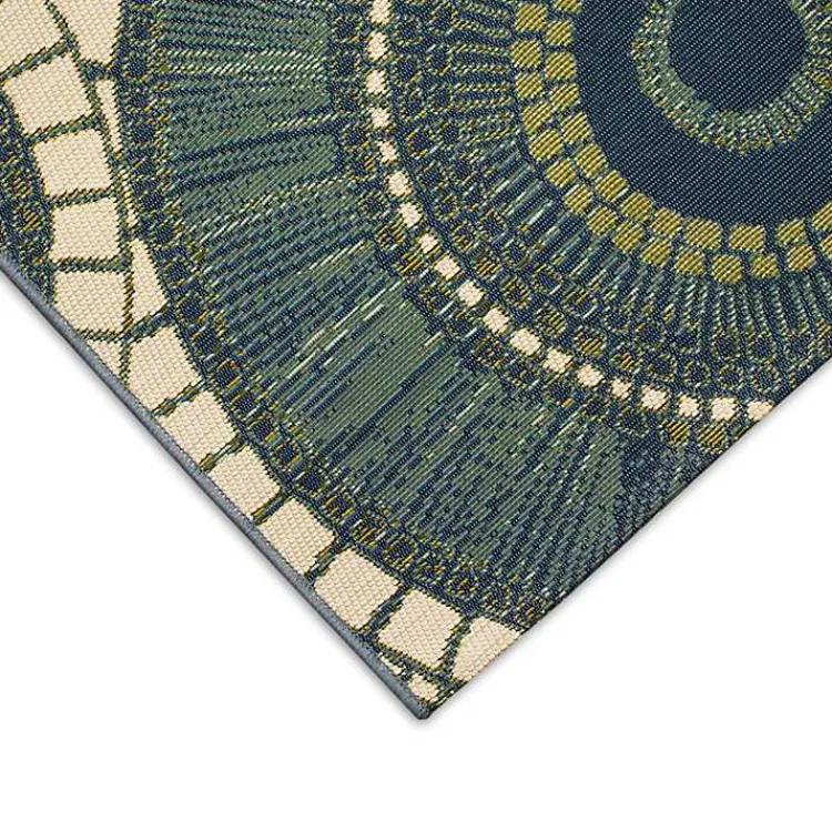 Kirklands Home Blue & Green Circles Indoor/Outdoor Rug, 2x3 Sale