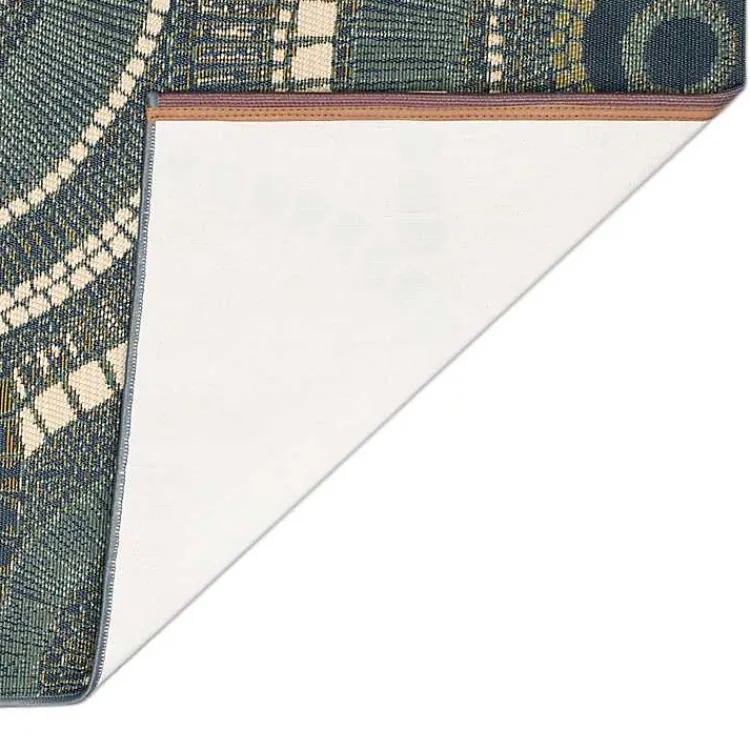 Kirklands Home Blue & Green Circles Indoor/Outdoor Rug, 3x4