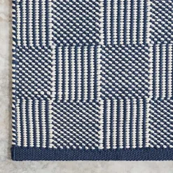Kirklands Home Blue & Ivory Checkered Indoor/Outdoor Rug, 4x6 Discount