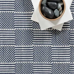 Kirklands Home Blue & Ivory Checkered Indoor/Outdoor Rug, 4x6 Discount