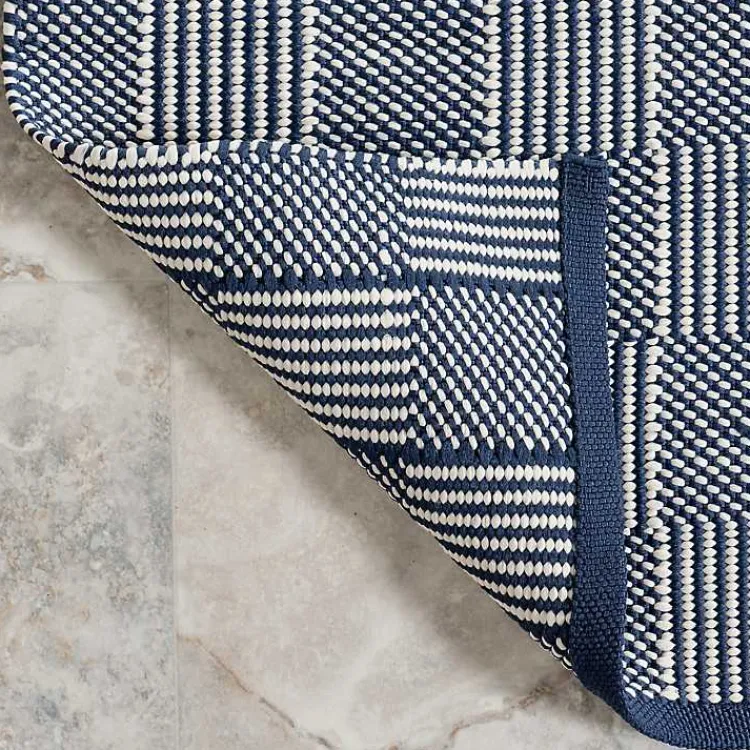 Kirklands Home Blue & Ivory Checkered Indoor/Outdoor Rug, 6x9 Sale