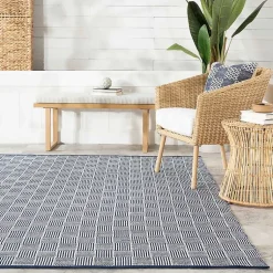 Kirklands Home Blue & Ivory Checkered Indoor/Outdoor Rug, 6x9 Sale
