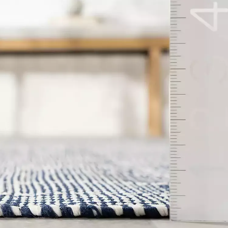 Kirklands Home Blue & Ivory Checkered Indoor/Outdoor Rug, 8x10 New
