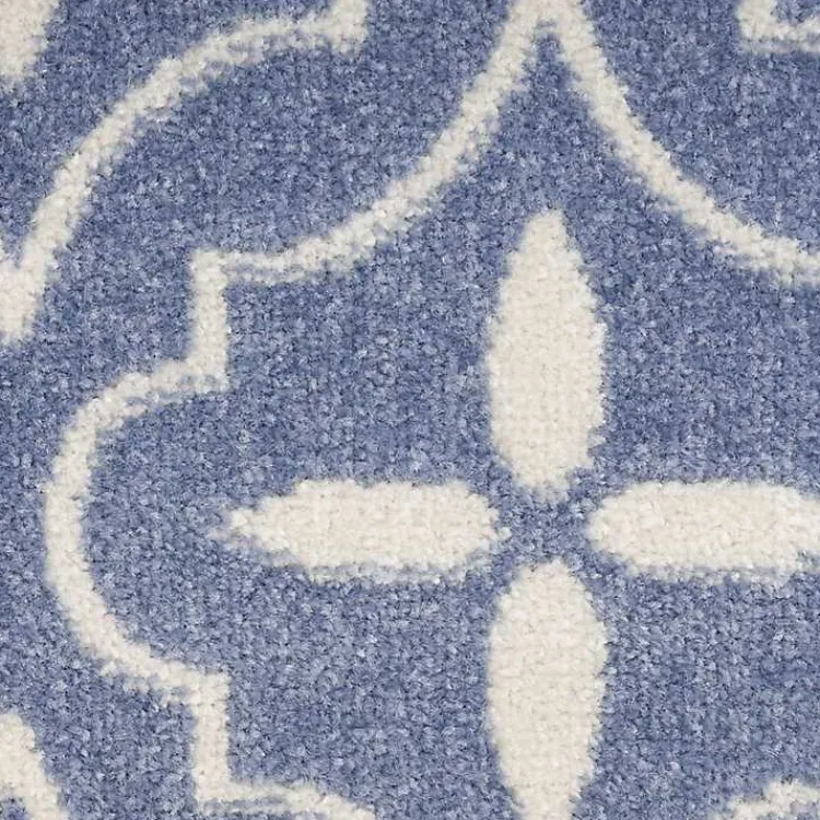 Kirklands Home Blue & Ivory Quatrefoil Indoor/Outdoor Rug, 4x6 Best