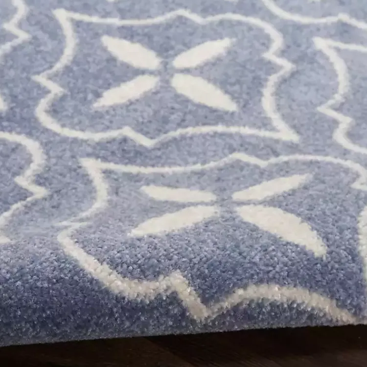 Kirklands Home Blue & Ivory Quatrefoil Indoor/Outdoor Rug, 5x7 Best