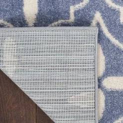 Kirklands Home Blue & Ivory Quatrefoil Indoor/Outdoor Rug, 5x7 Best