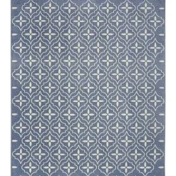 Kirklands Home Blue & Ivory Quatrefoil Indoor/Outdoor Rug, 8x10 Best