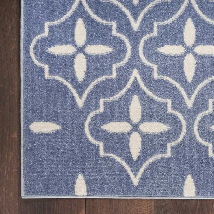 Kirklands Home Blue & Ivory Quatrefoil Indoor/Outdoor Rug, 8x10 Best
