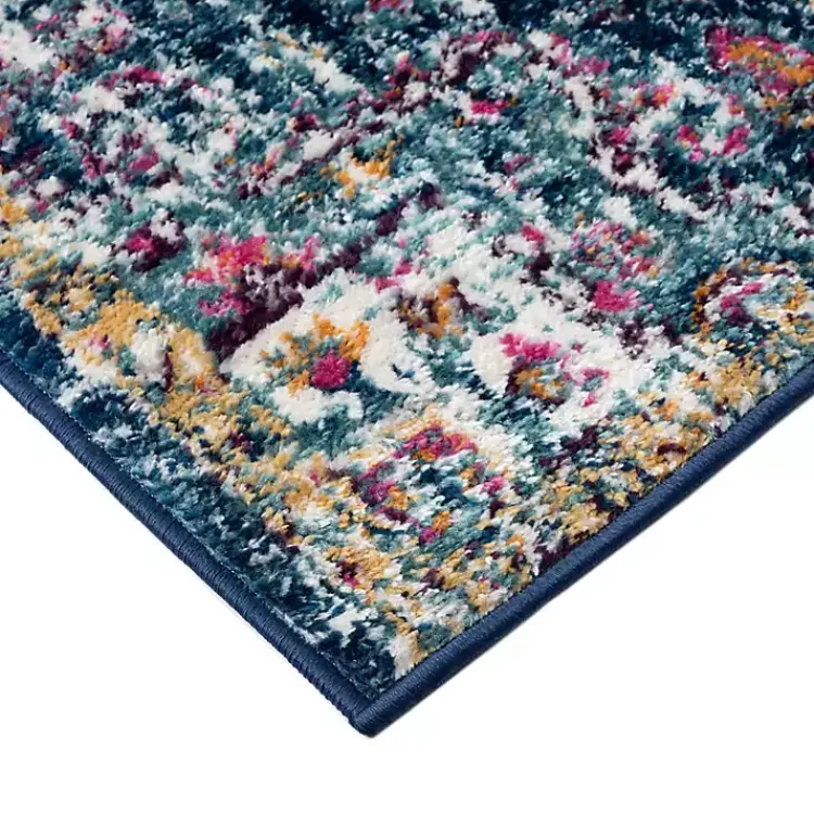 Kirklands Home Blue & Orange Boho Medallion Area Rug, 6x9 Hot
