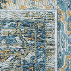 Kirklands Home Blue & Orange Medallion Reversible Area Rug, 5x7