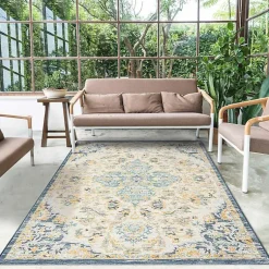 Kirklands Home Blue & Orange Medallion Reversible Area Rug, 8x10 Sale