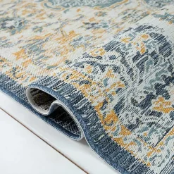 Kirklands Home Blue & Orange Medallion Reversible Area Rug, 8x10 Sale
