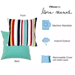 Kirklands Home Blue & Red Lamontage Stripe Outdoor Throw Pillow Sale