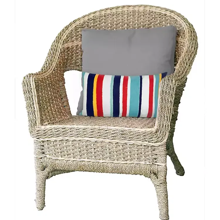Kirklands Home Blue & Red Lamontage Stripe Outdoor Throw Pillow Sale