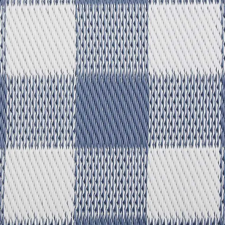 Kirklands Home Blue & White Buffalo Check Outdoor Area Rug, 4x6