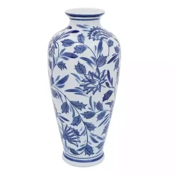 Vases>Kirklands Home Blue & White Chinoiserie Ceramic Vase, 13 in.