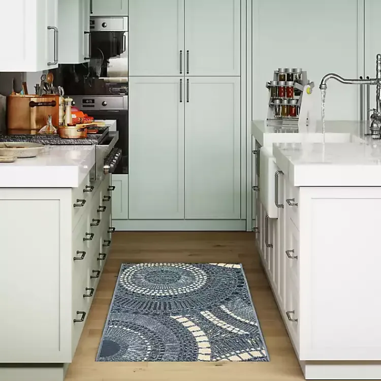Kirklands Home Blue & White Circles Indoor/Outdoor Rug, 2x3 Sale