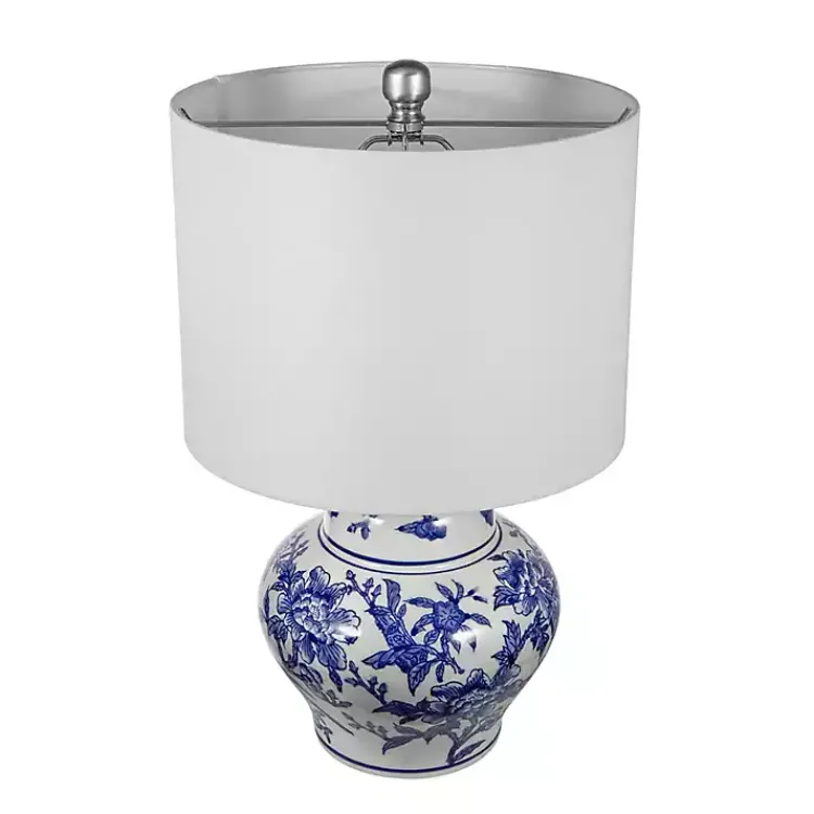 Kirklands Home Blue & Floral Ceramic Table Lamp White Outlet
