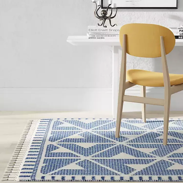 Kirklands Home & White Geometric Shag Area Rug, 8x10 Blue Sale