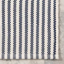 Kirklands Home Blue & White Pinstripe Indoor/Outdoor Rug, 5x8 New