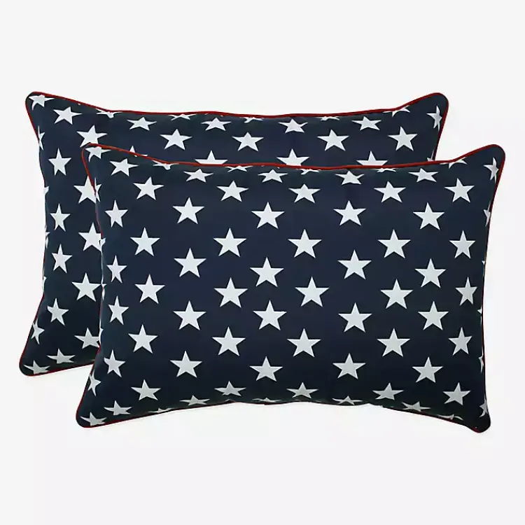 Kirklands Home Blue & White Stars Outdoor Pillows, Set of 2 Outlet