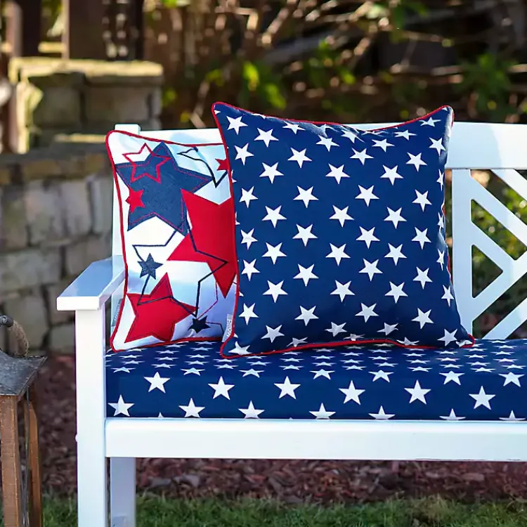 Kirklands Home Blue & White Stars Outdoor Pillows, Set of 2 Outlet