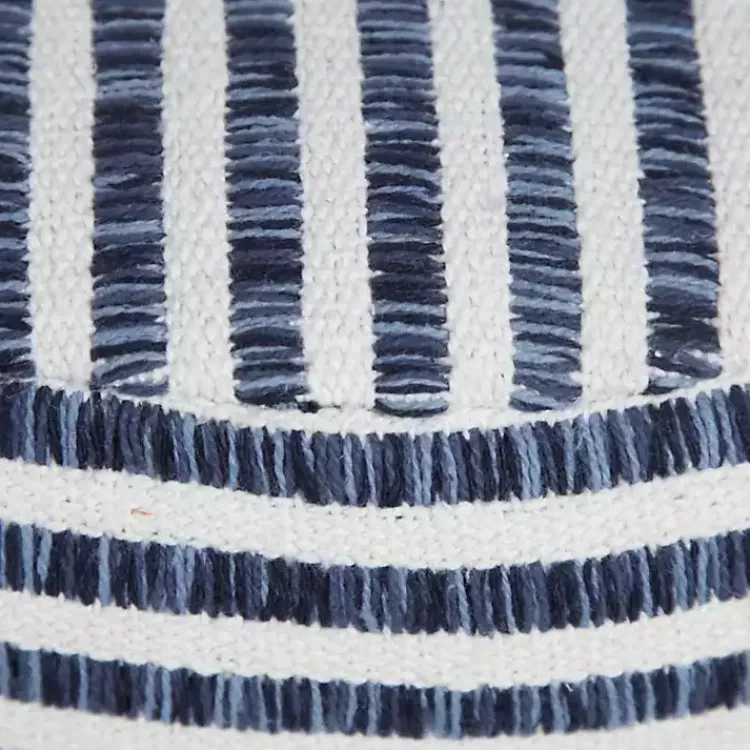 Poufs & Floor Cushions>Kirklands Home Blue & White Stripe Organic Cotton Pouf